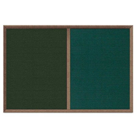 United Visual Products Enclosed Corkboard, 1 Door, 24"x36", 4" Fra UV3422-BLACK-CINNABA